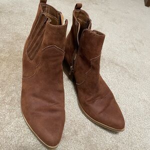 Time and Tru Brown Ankle Booties with Western Flair